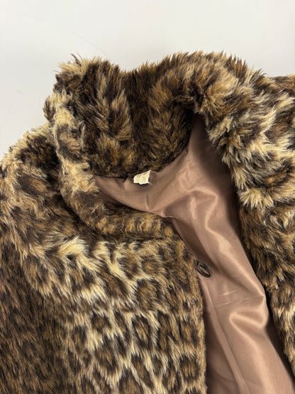 Cappotto leopardato in eco pelliccia anni ’70