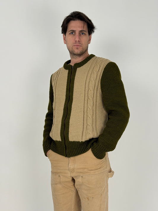 cardigan-bicolore-anni-60-verde-e-beige