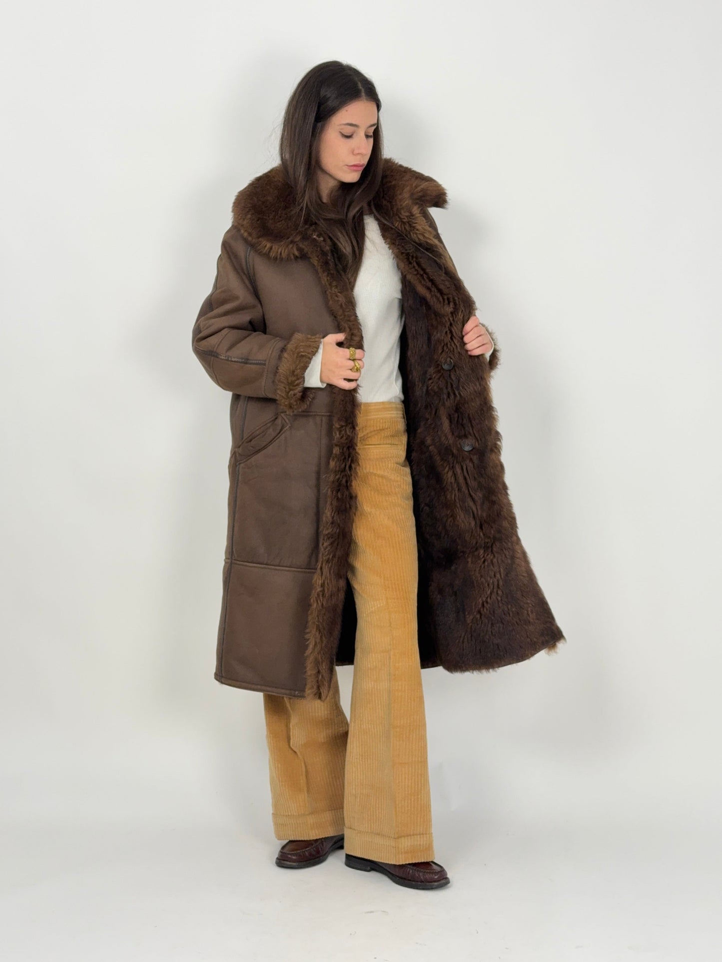 Cappotto shearling lungo vintage
