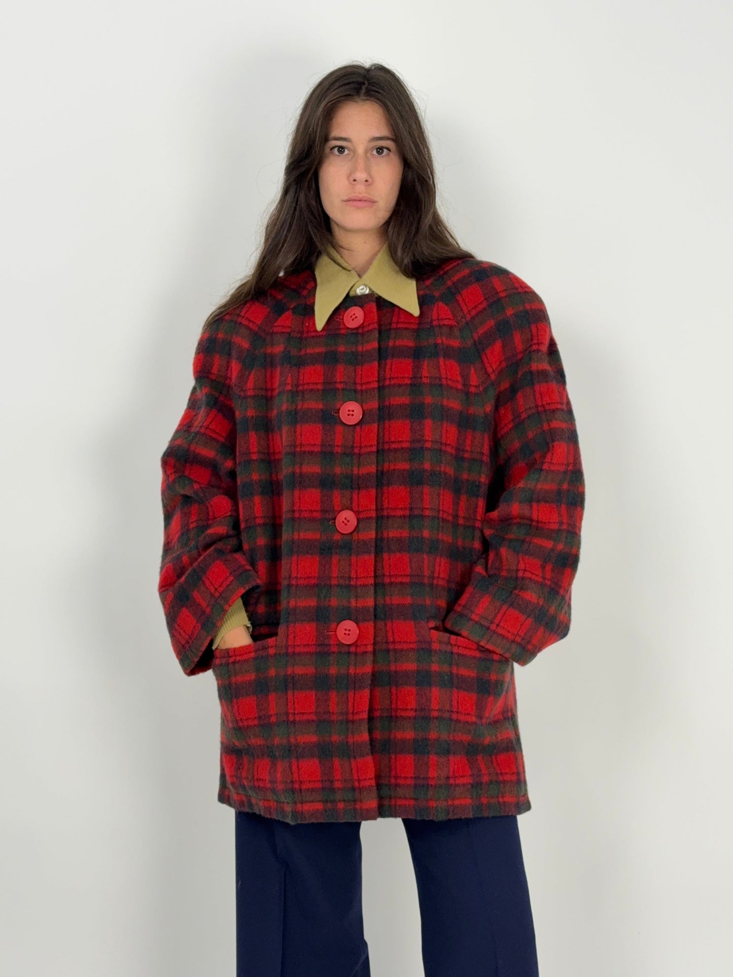 Cappotto sartoriale in lana a quadri