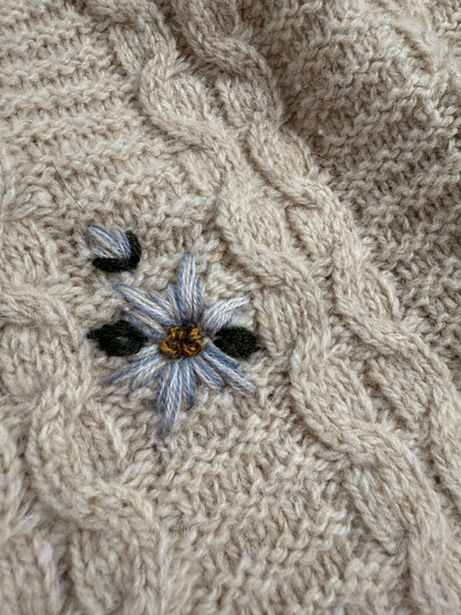 Cardigan Tirolese in pura lana ricamata