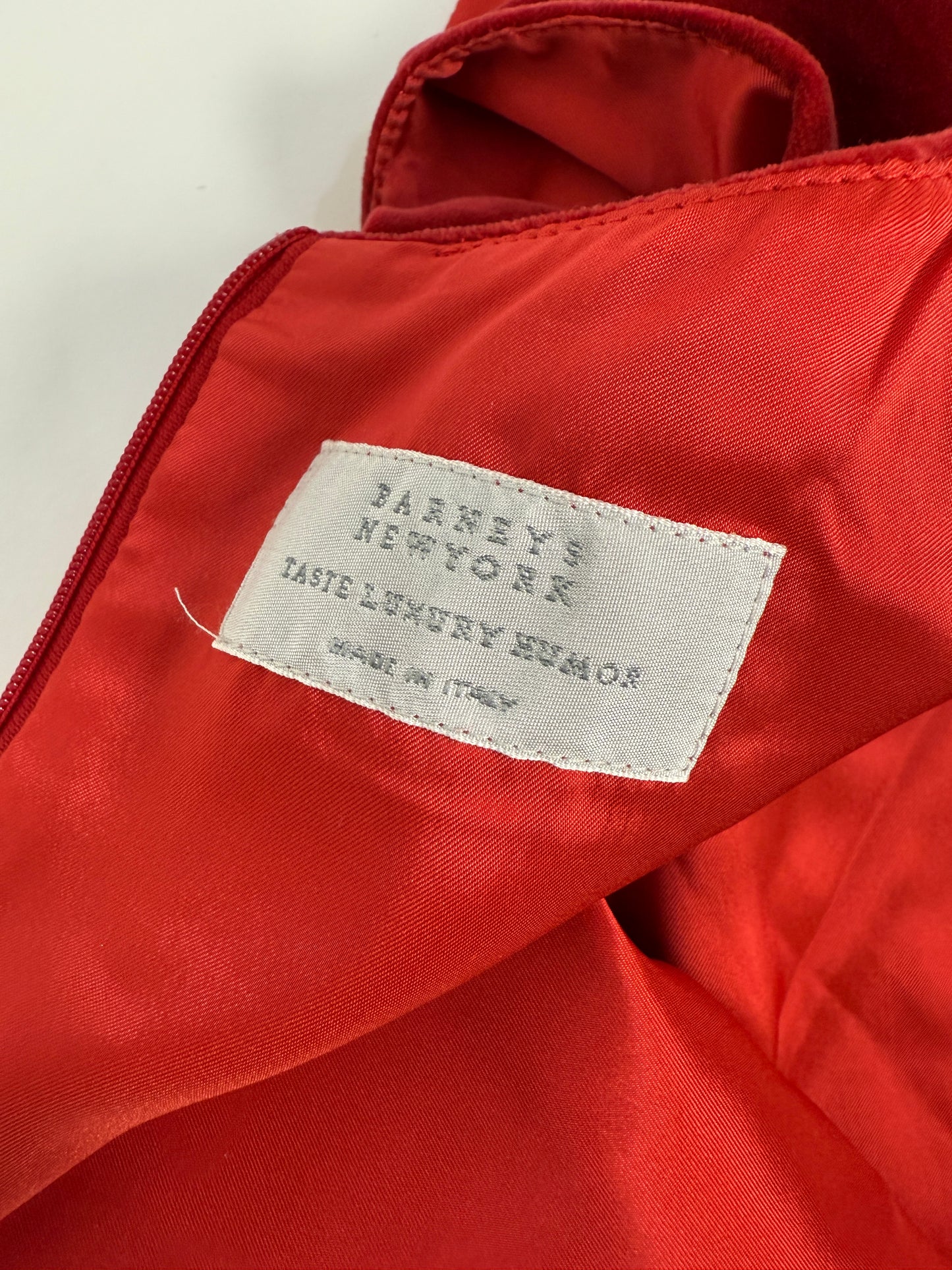 Abito midi in velluto rosso