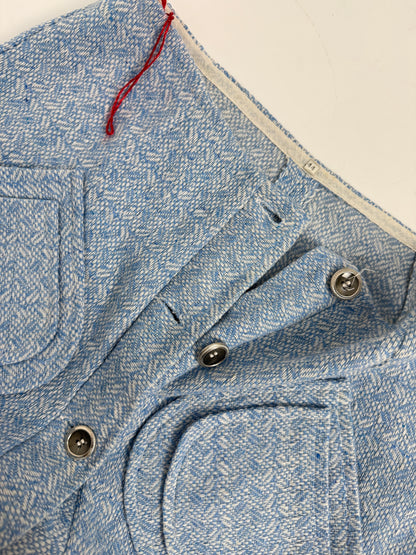 Minigonna A-line in tweed celeste anni ’60