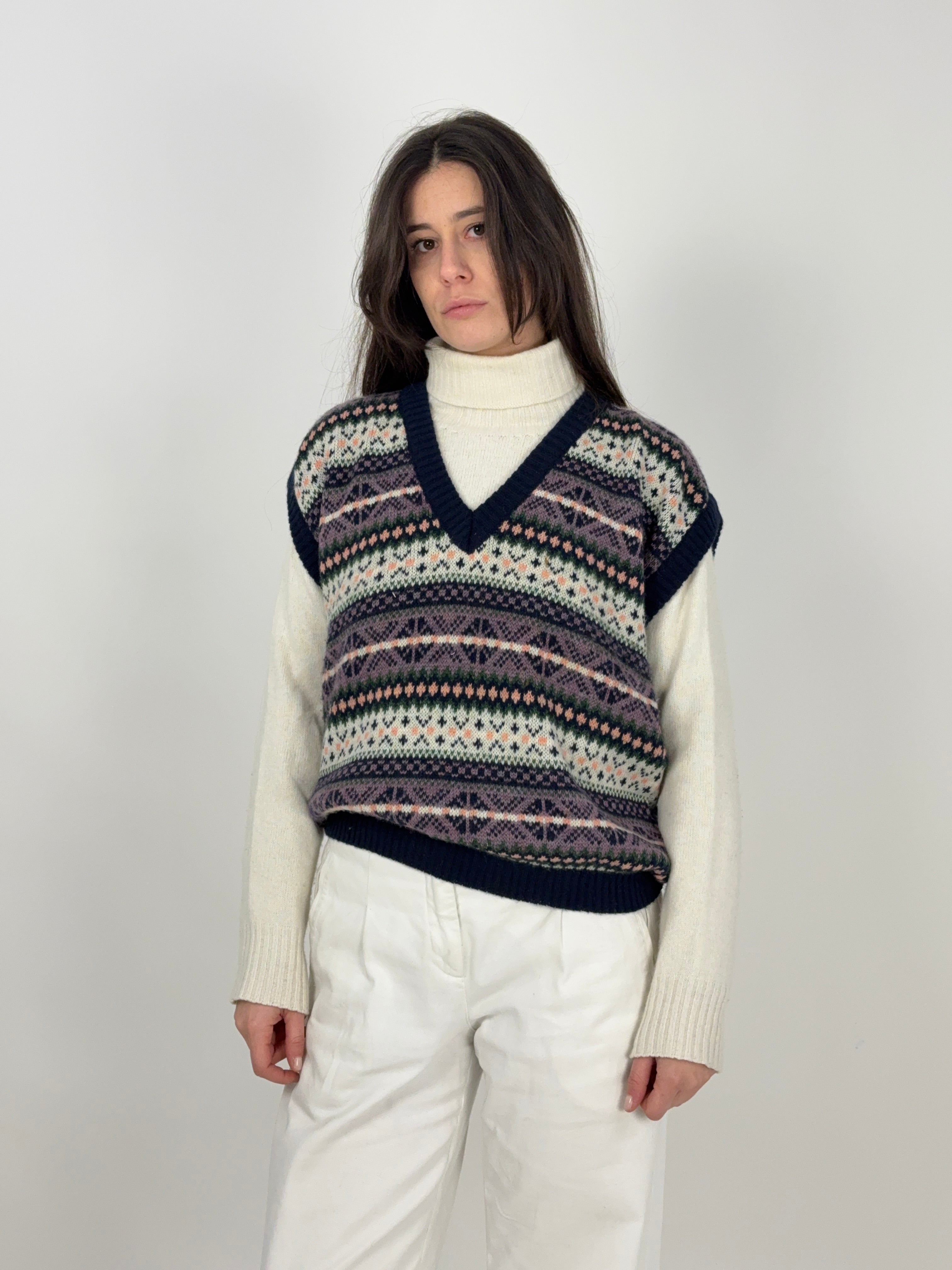 Gilet in lana fantasia anni '80