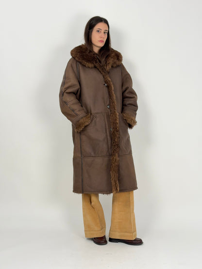 Cappotto shearling lungo vintage