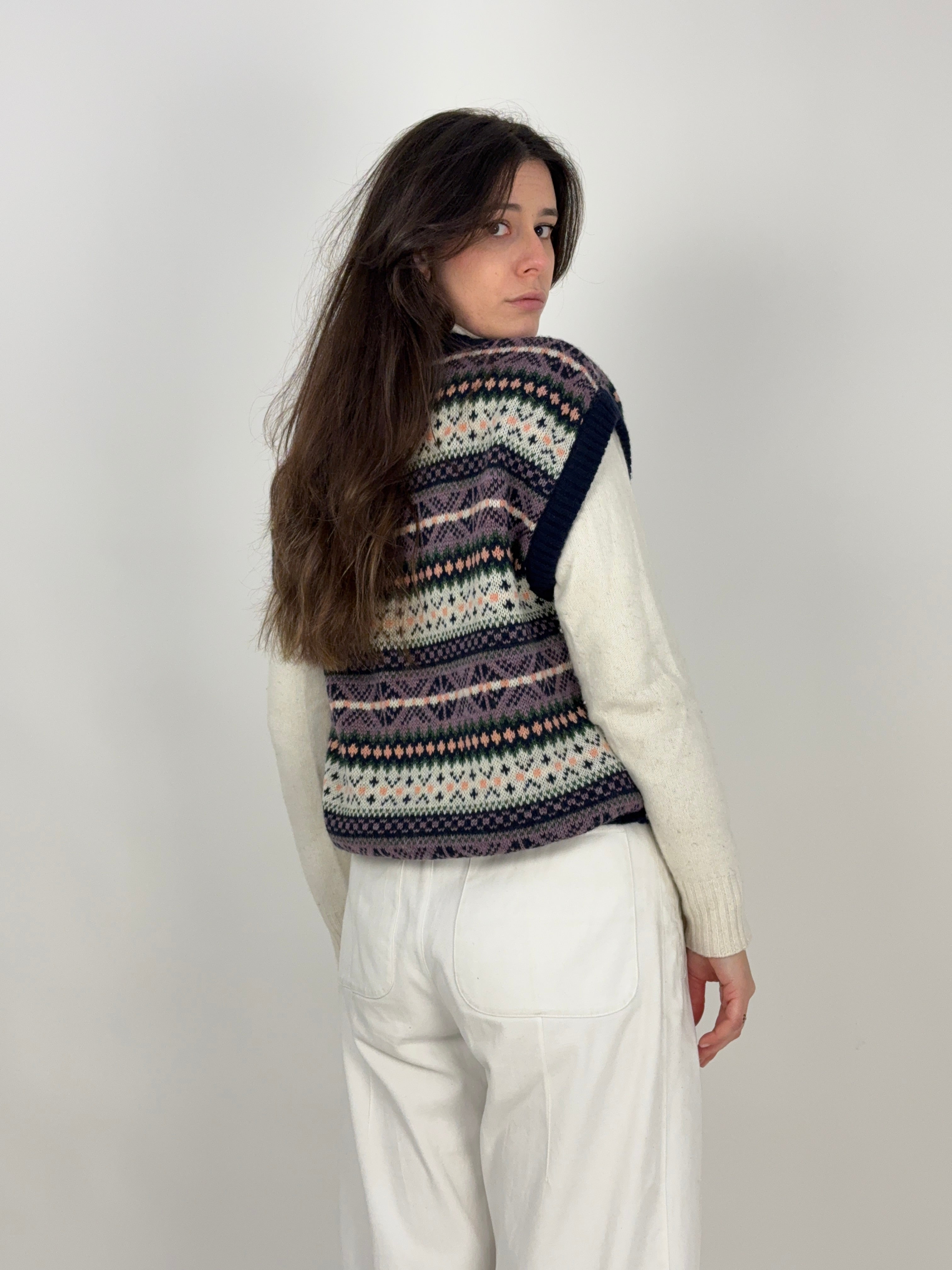 Gilet in lana fantasia anni '80