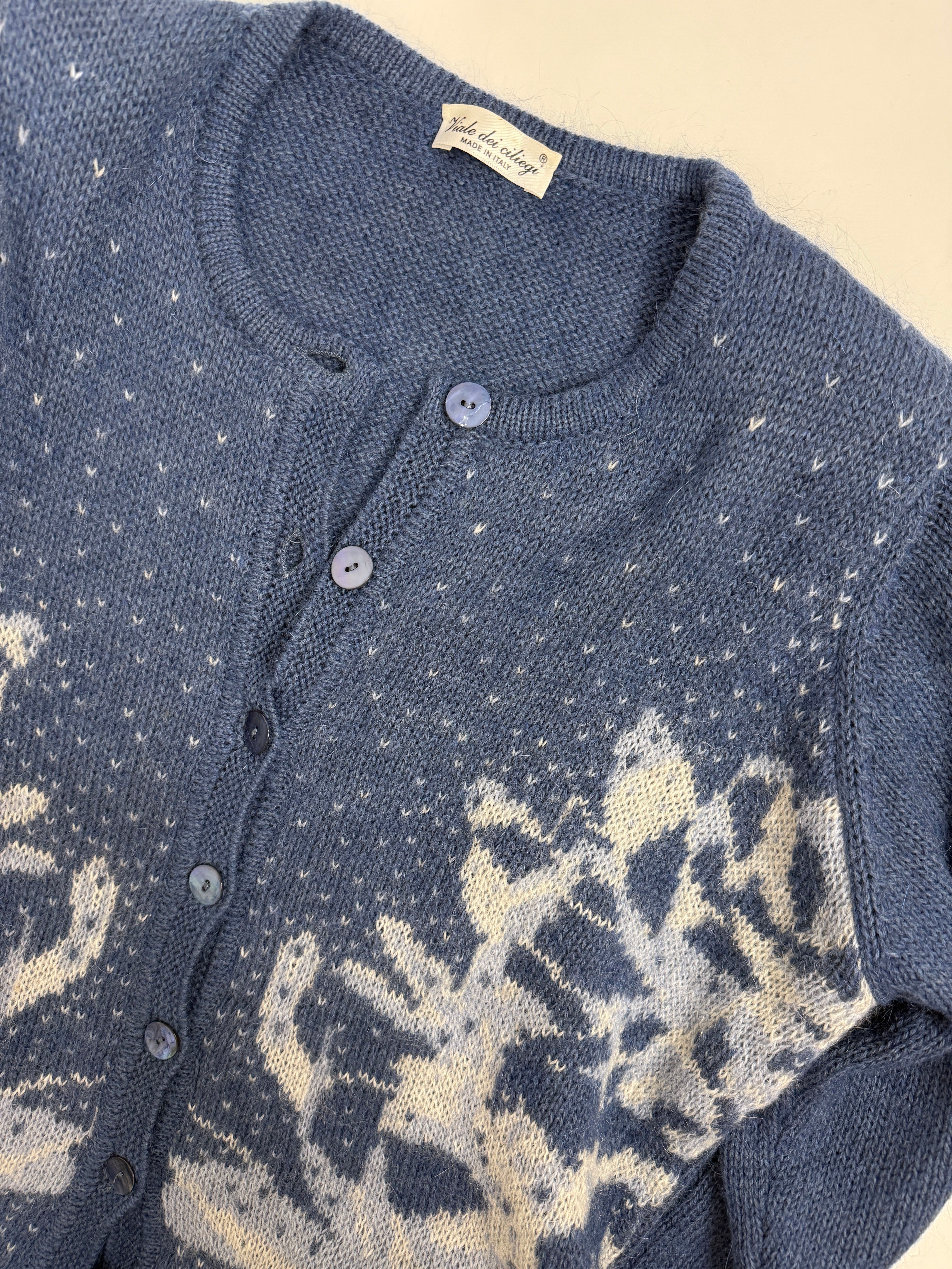Cardigan jacquard floreale anni ’80