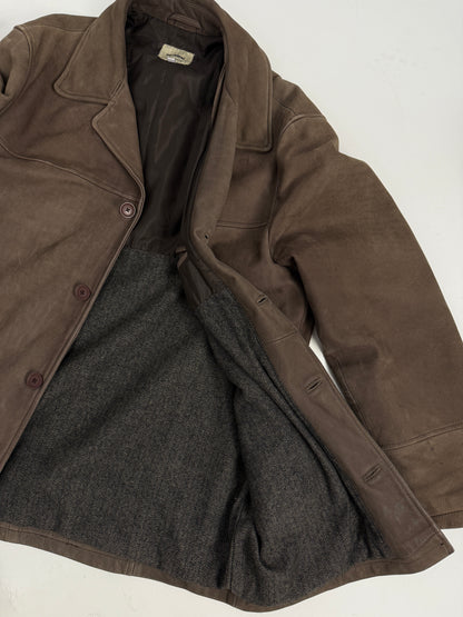 Giacca Conbipel vintage in vera pelle scamosciata