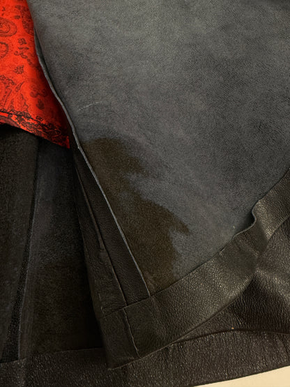 Gonna midi in pelle nera anni ’80