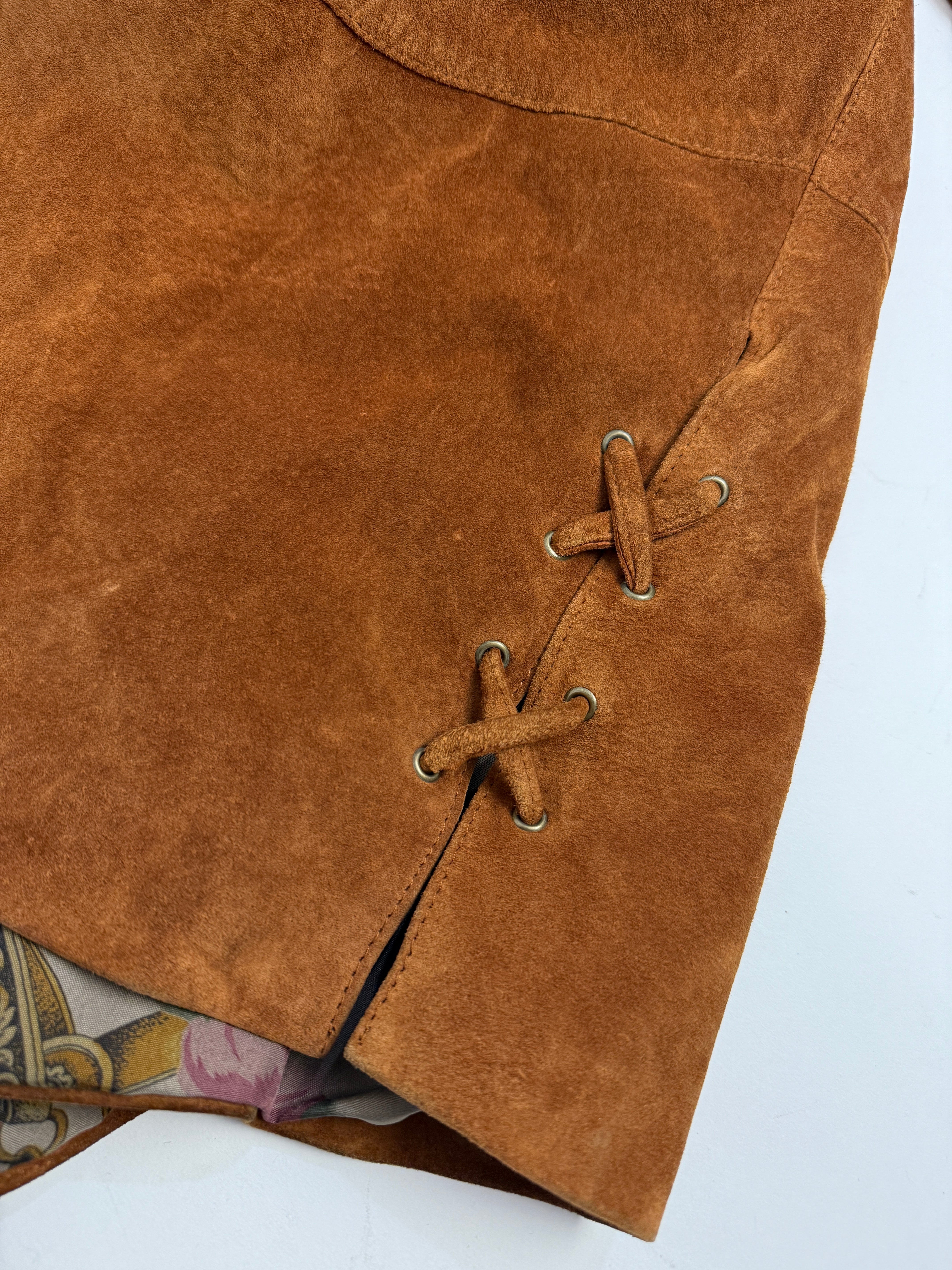 Cappotto vintage in pelle scamosciata