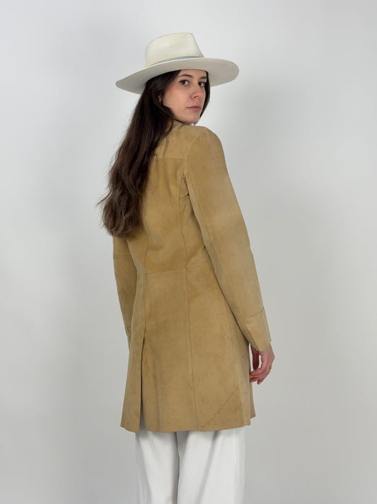 Giacca lunga in camoscio anni '90