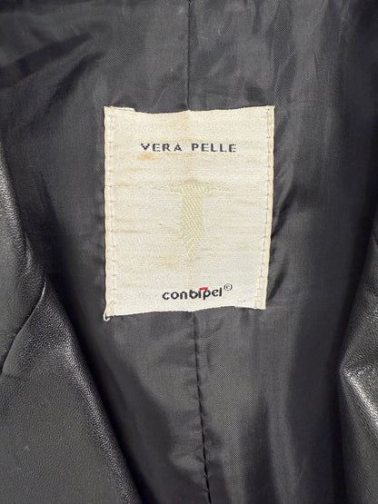 Blazer in pelle nera anni ’90 Conbipel