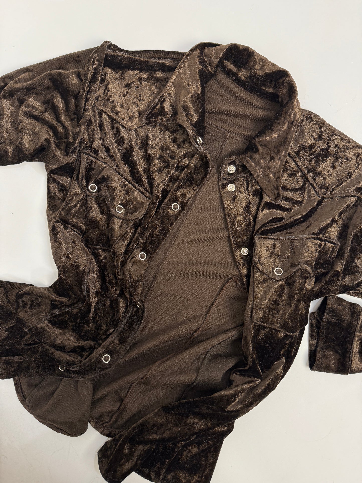 Camicia anni '70 in velluto elastan