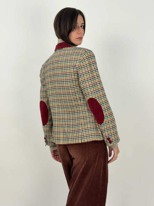 Giacca vintage in lana pied de poule