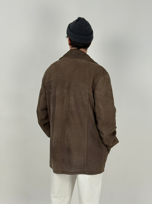 Giacca Conbipel vintage in vera pelle scamosciata