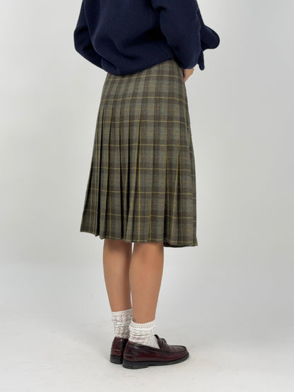 Gonna a pieghe in lana tartan