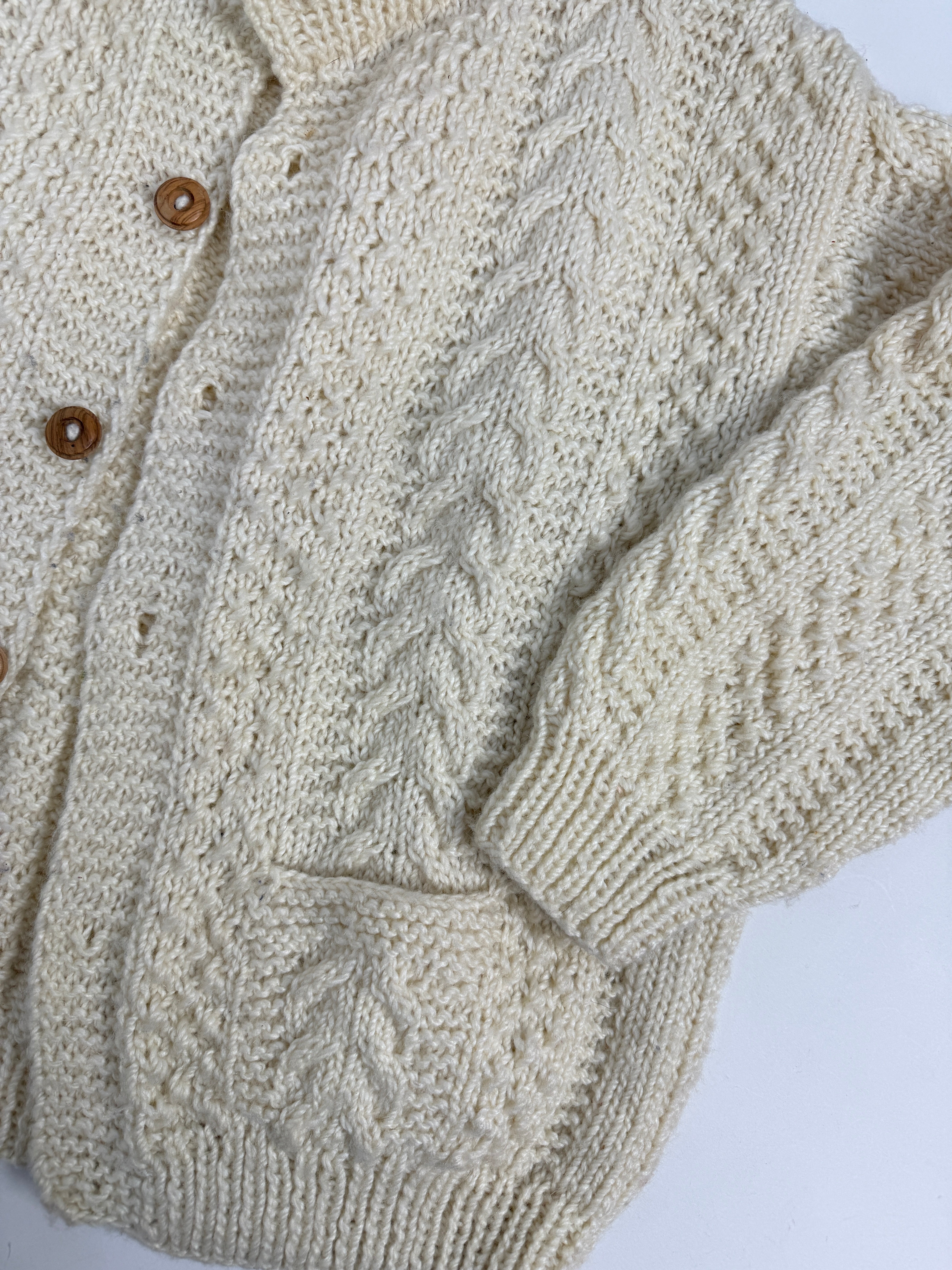 Cardigan vintage in lana intrecciata