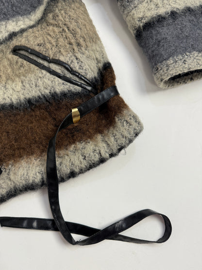 Giacca  anni ’70 in lana con cintura in pelle