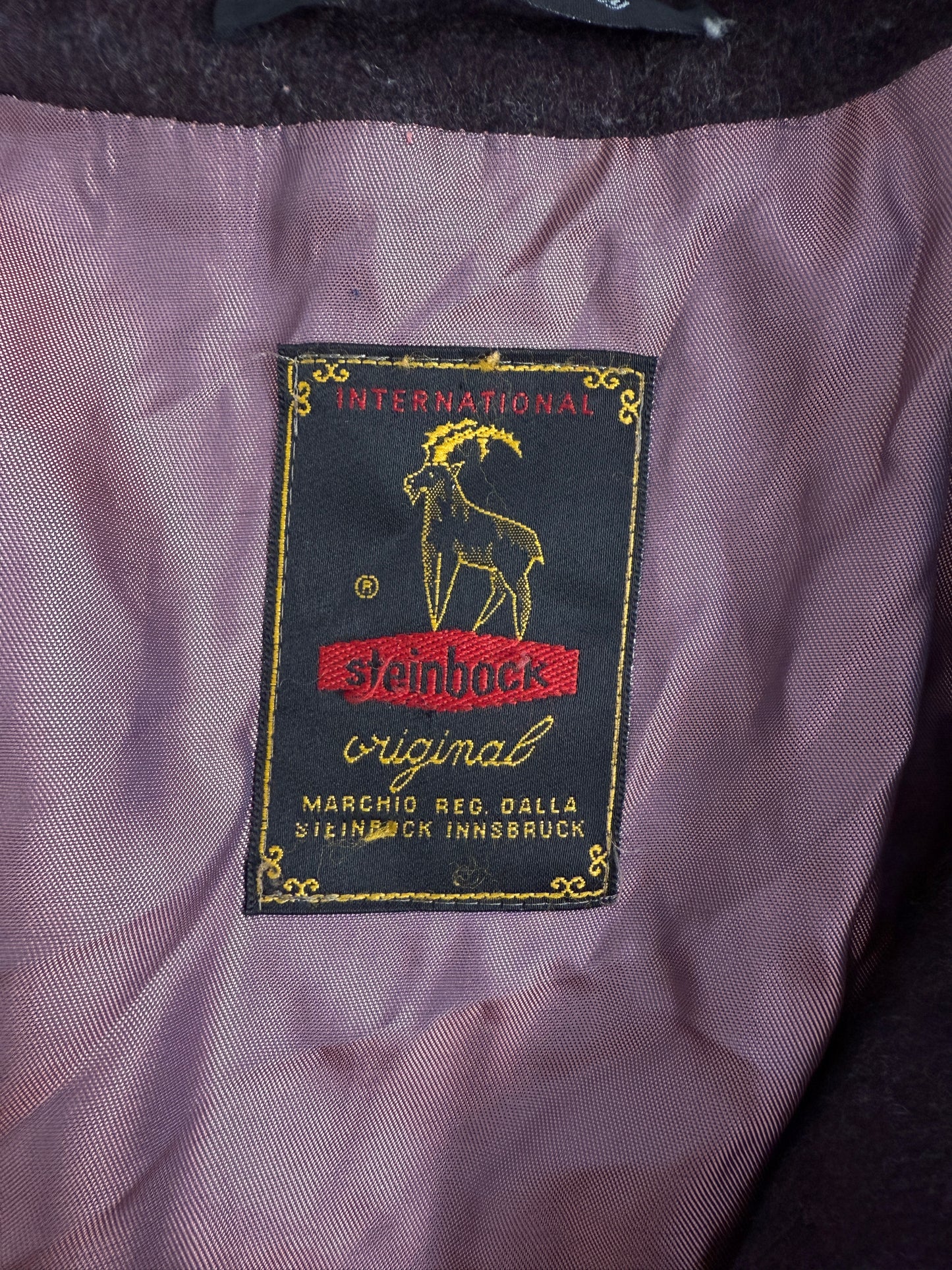 Cappotto vintage Steinbock Original con cappuccio e pelliccia – Austria