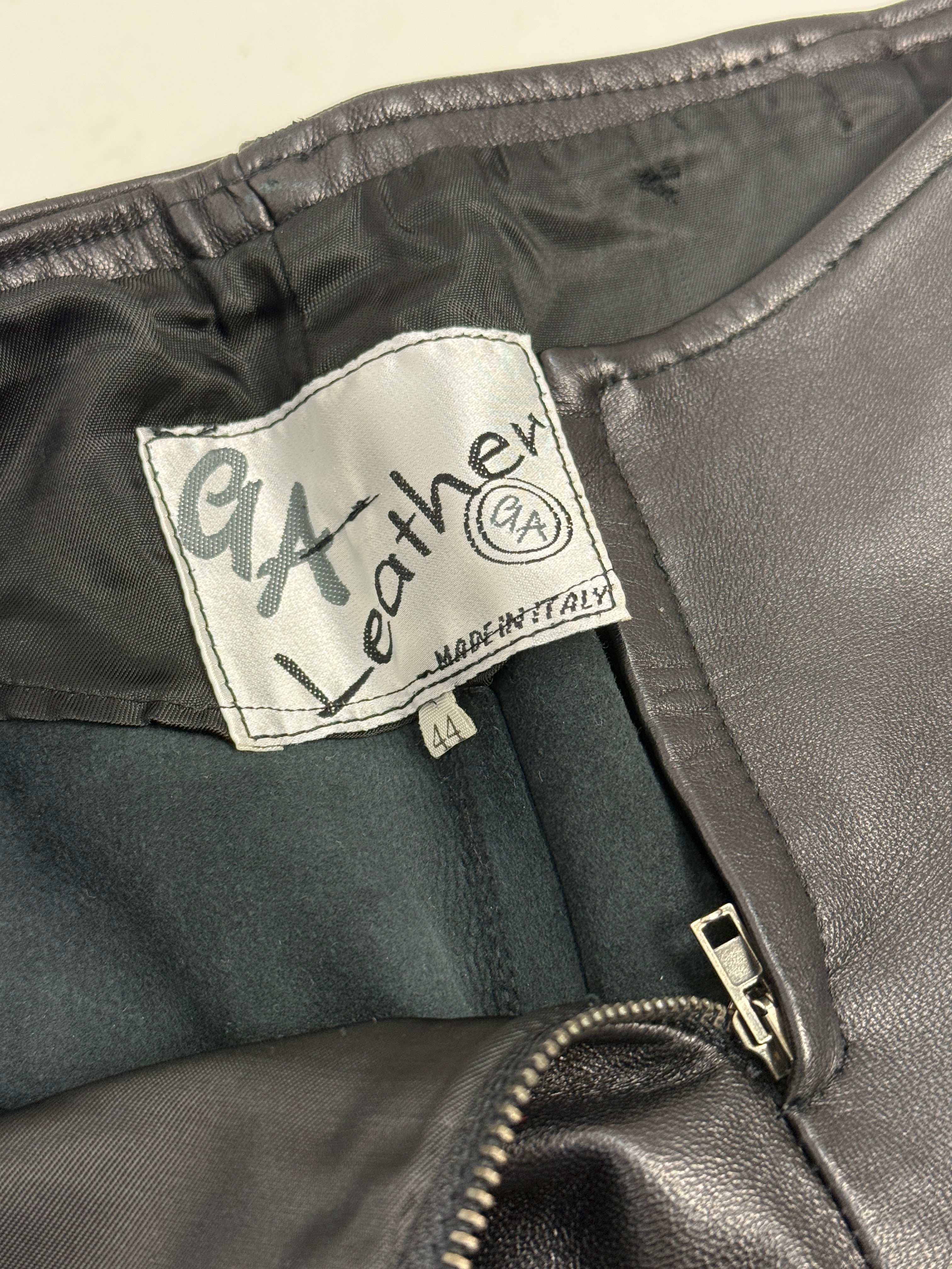 Pantaloni in vera pelle - Flare Vita Bassa anni ’90 - Fangovintage