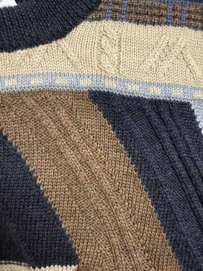 Maglione vintage geometrico jacquard