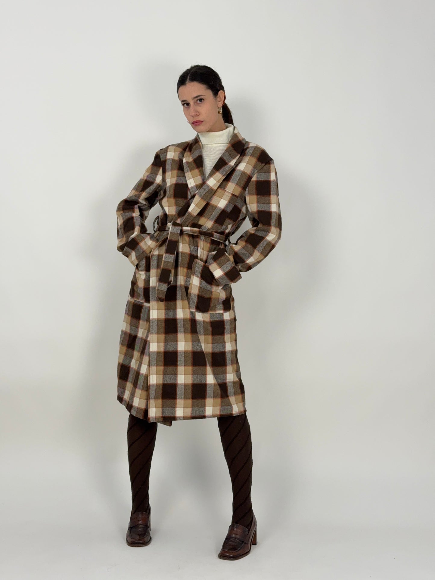 Abito anni '60/'70 in lana a quadri