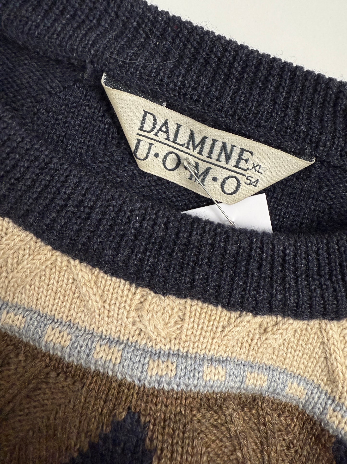 Maglione vintage geometrico jacquard