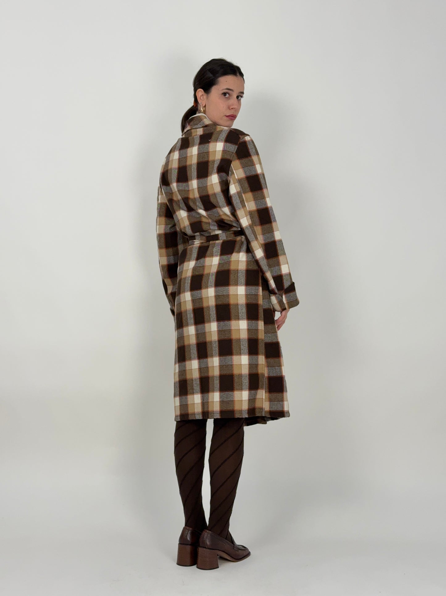 Abito anni '60/'70 in lana a quadri