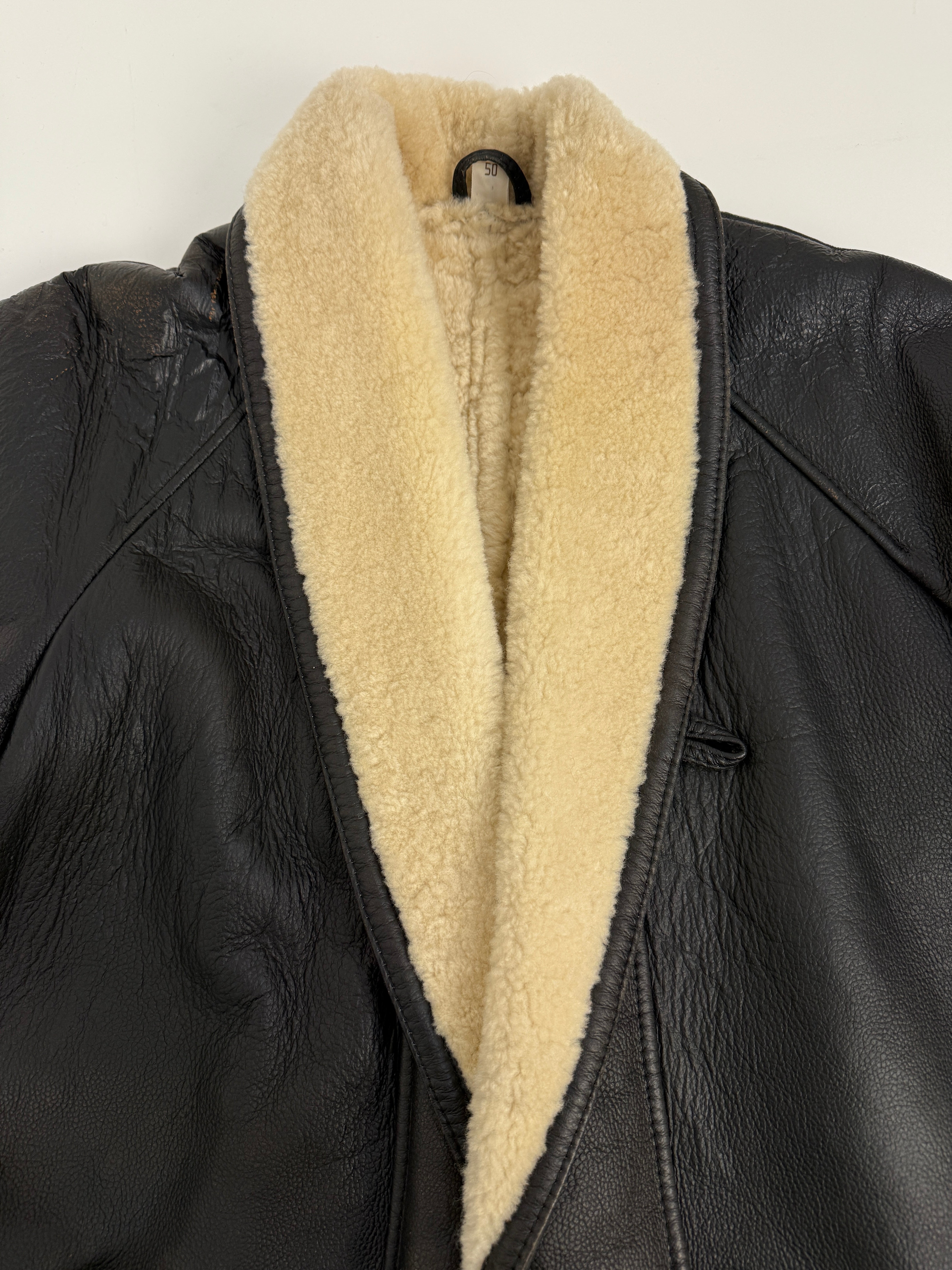 Giacca shearling con interno in montone anni '80
