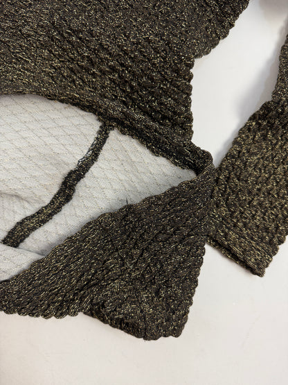 Abito anni ’90 lurex dorato con colletto in velluto