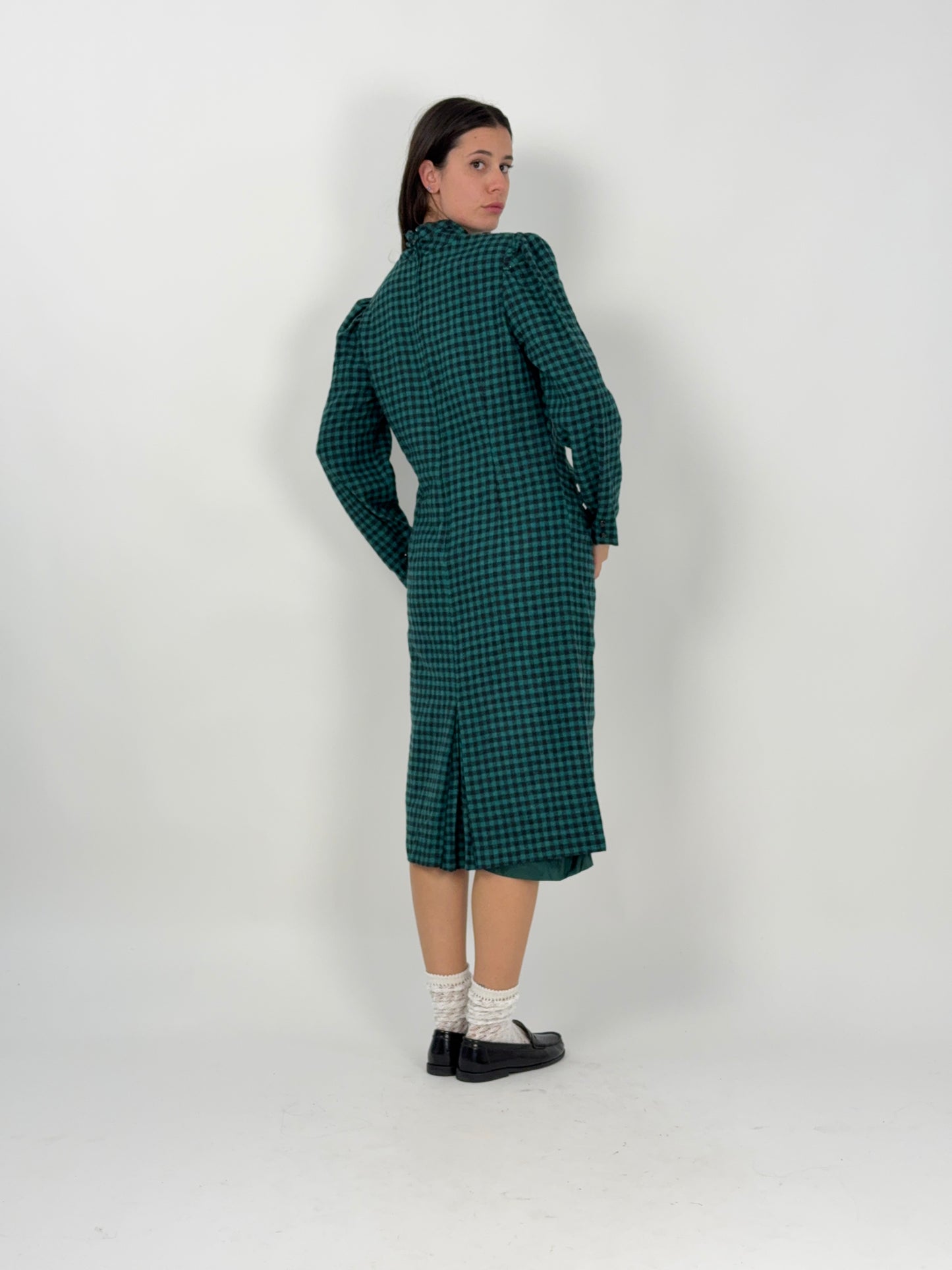 Abito Luisa Spagnoli in lana a quadretti anni '80