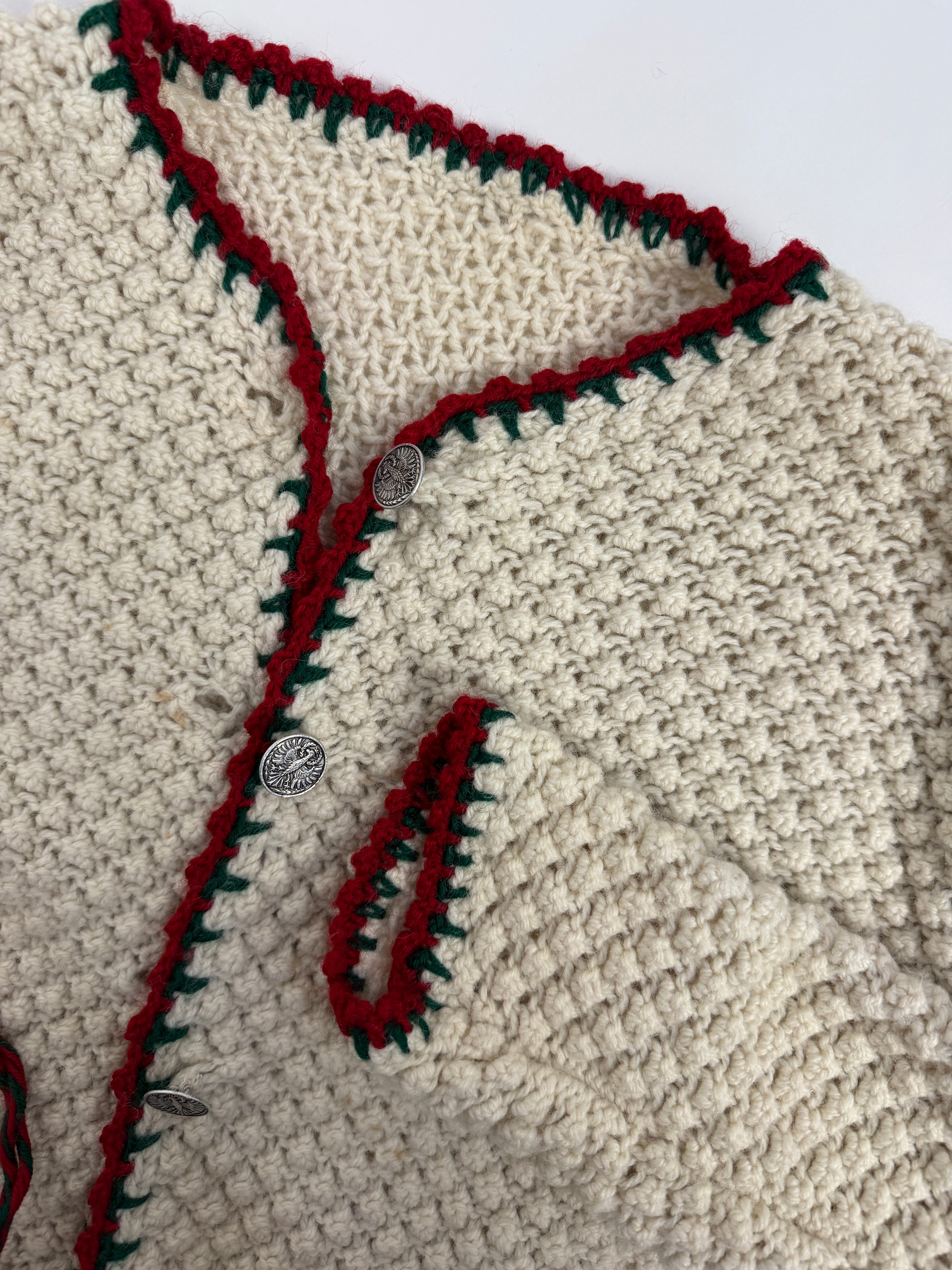 Cardigan austriaco vintage in lana – lavorazione artigianale