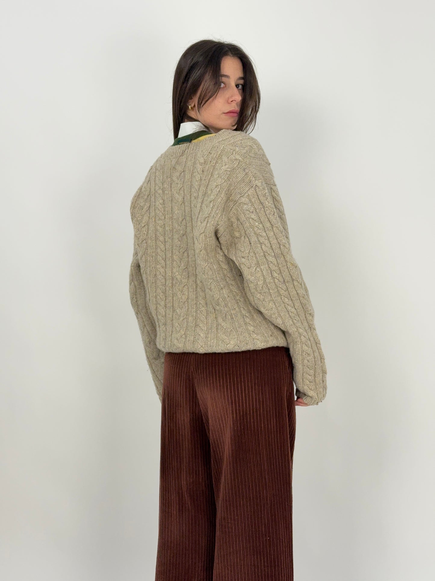 Cardigan Hammerschmid vintage in lana a trecce