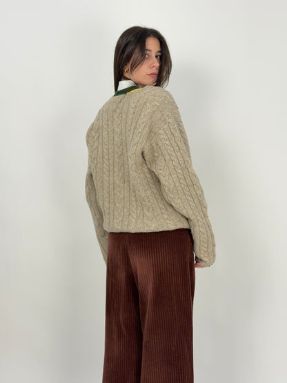 Cardigan Hammerschmid vintage in lana a trecce