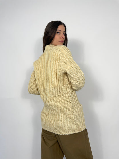 Cardigan in lana con alamari