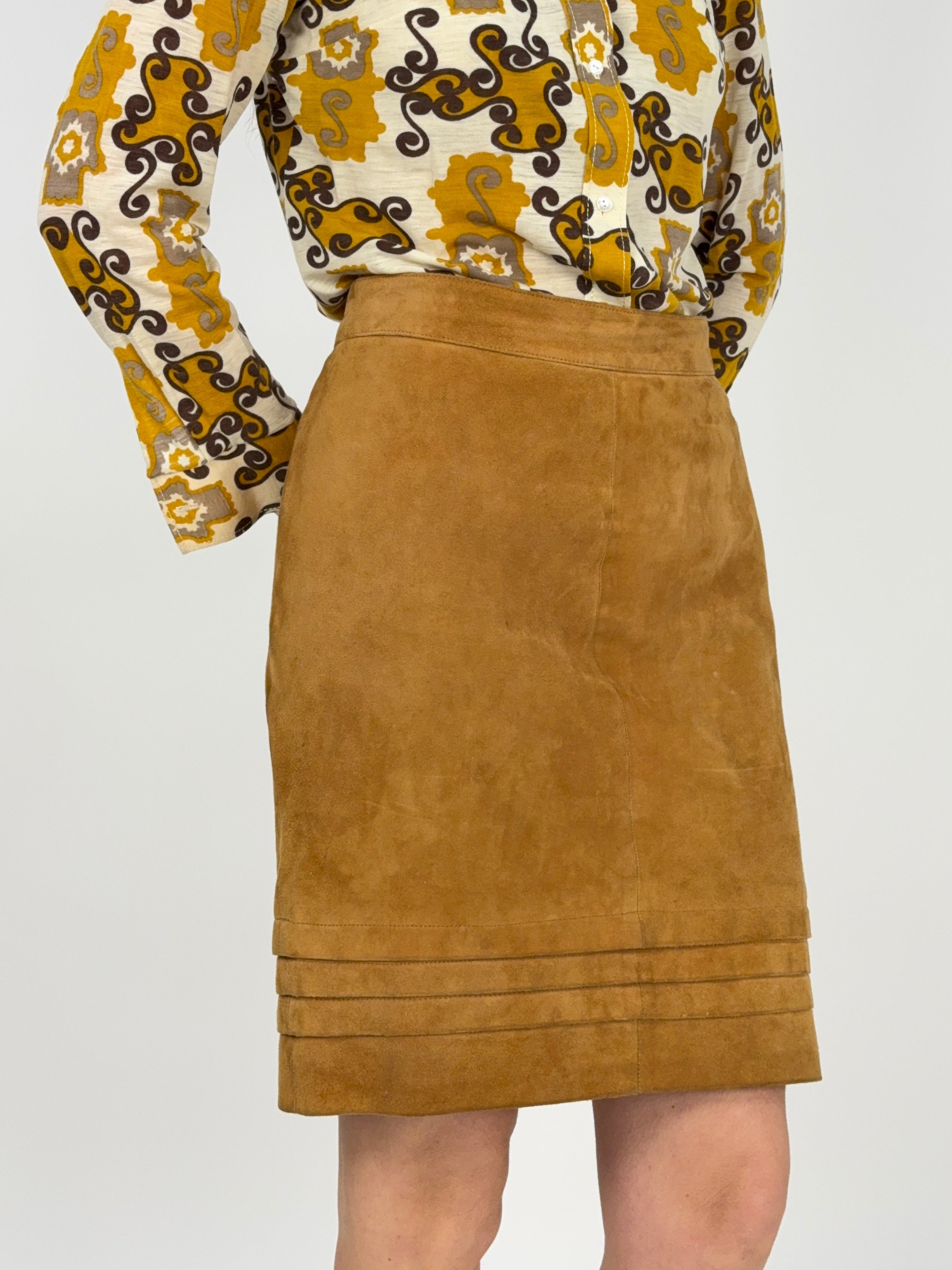 Gonna a tubino in camoscio vintage - Fangovintage