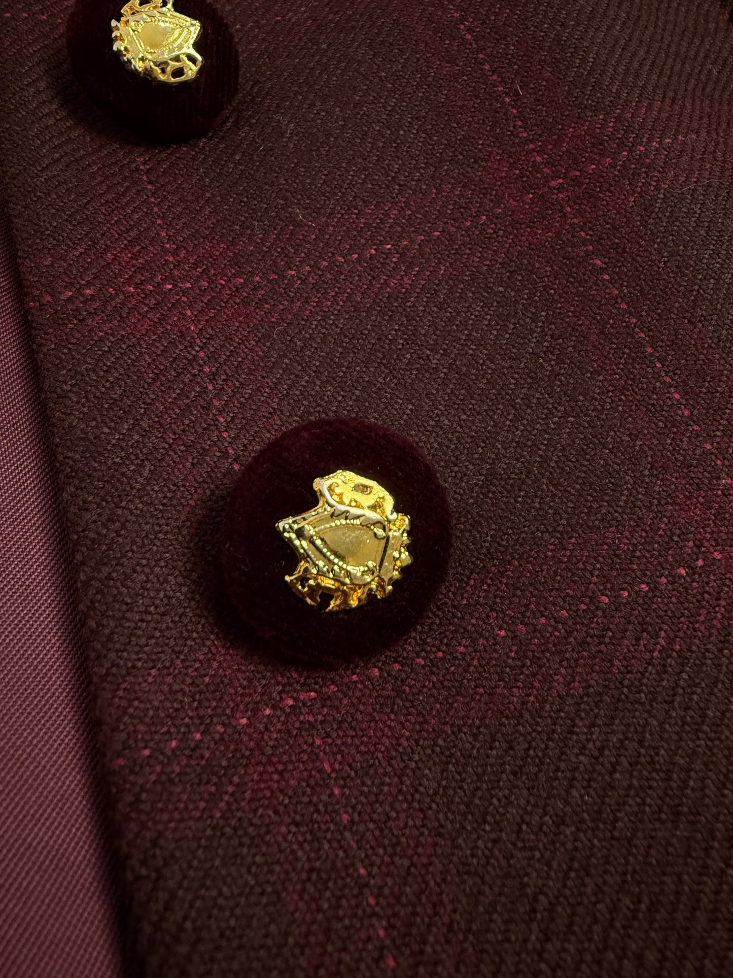 Giacca a quadri con collo in velluto