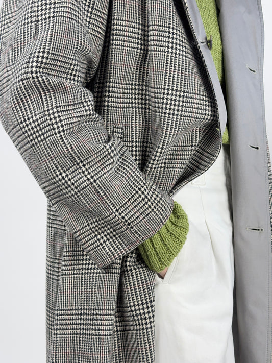 Cappotto reversibile sartoriale-Check Principe di Galles - Fangovintage