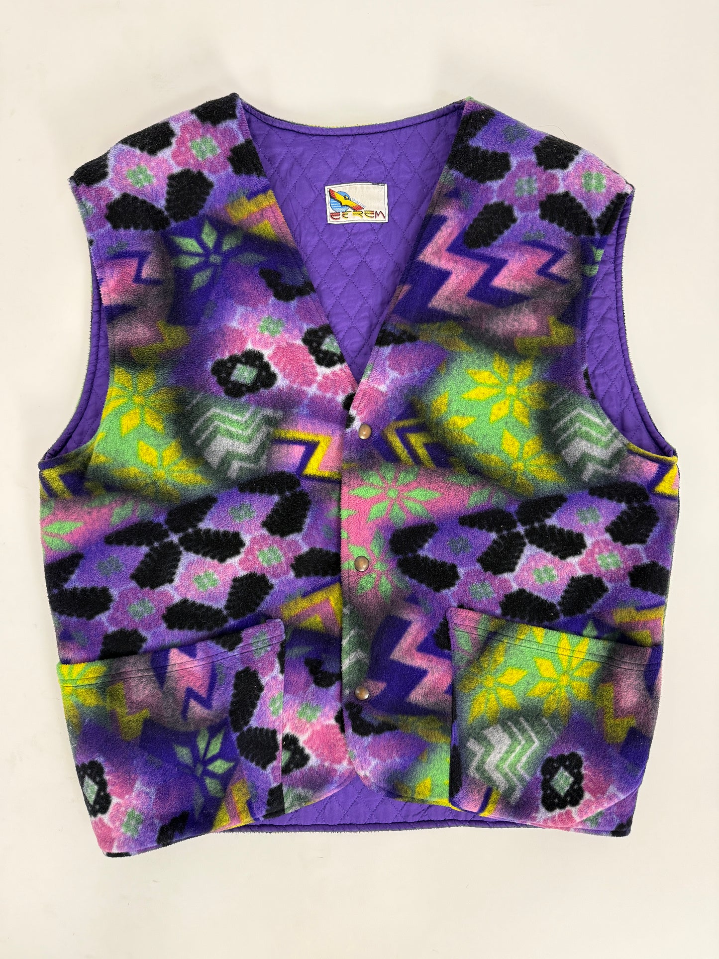 Gilet pile anni '90 - fodera trapuntata