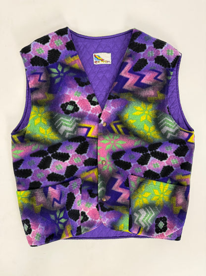 Gilet pile anni '90 - fodera trapuntata