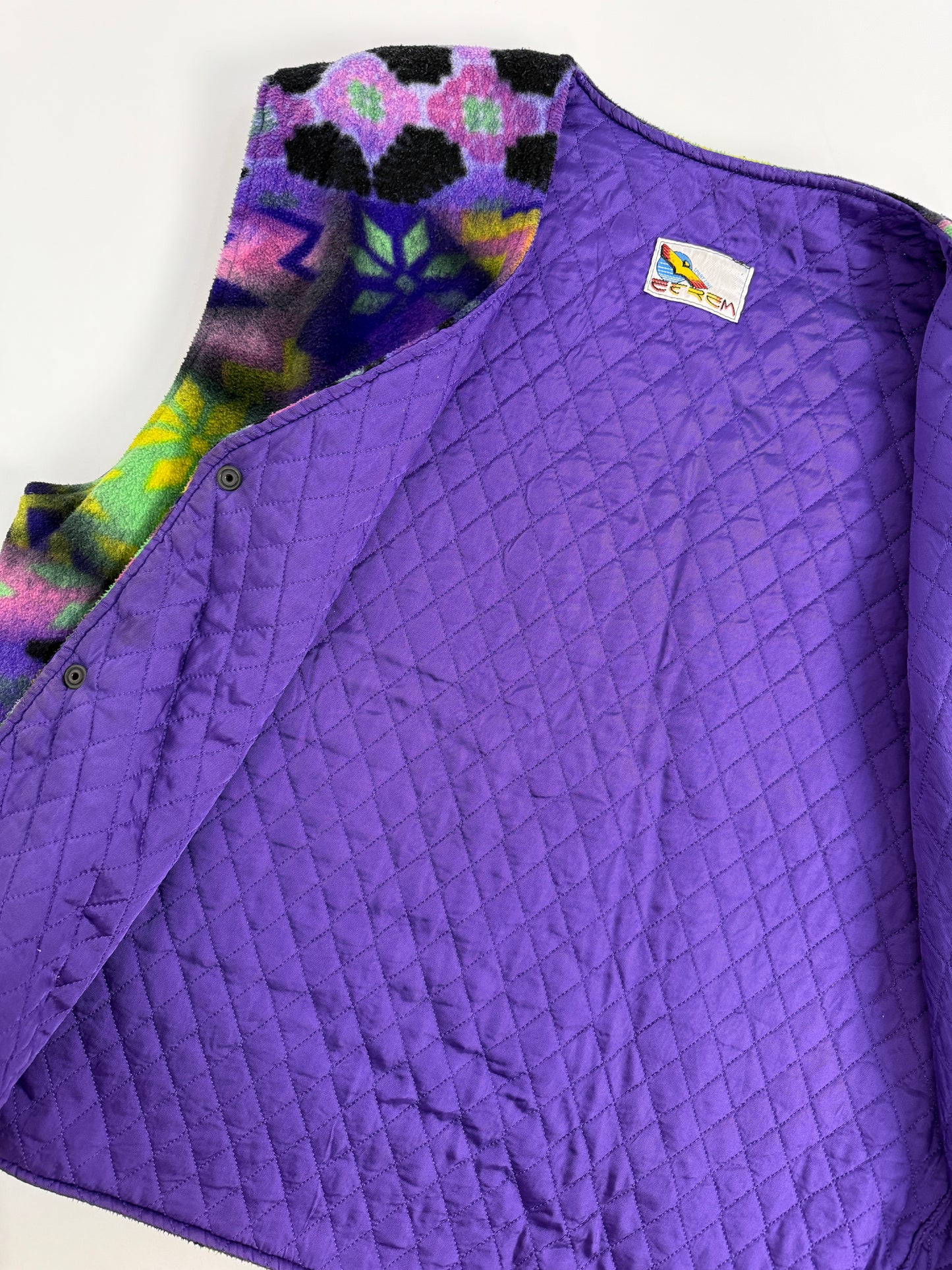 Gilet pile anni '90 - fodera trapuntata