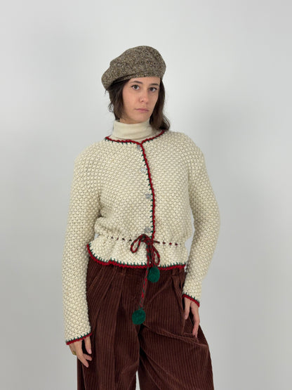 Cardigan austriaco vintage in lana – lavorazione artigianale