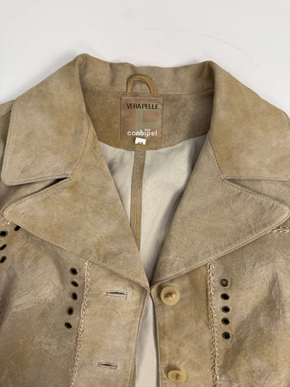 Giacca in camoscio beige anni ’90