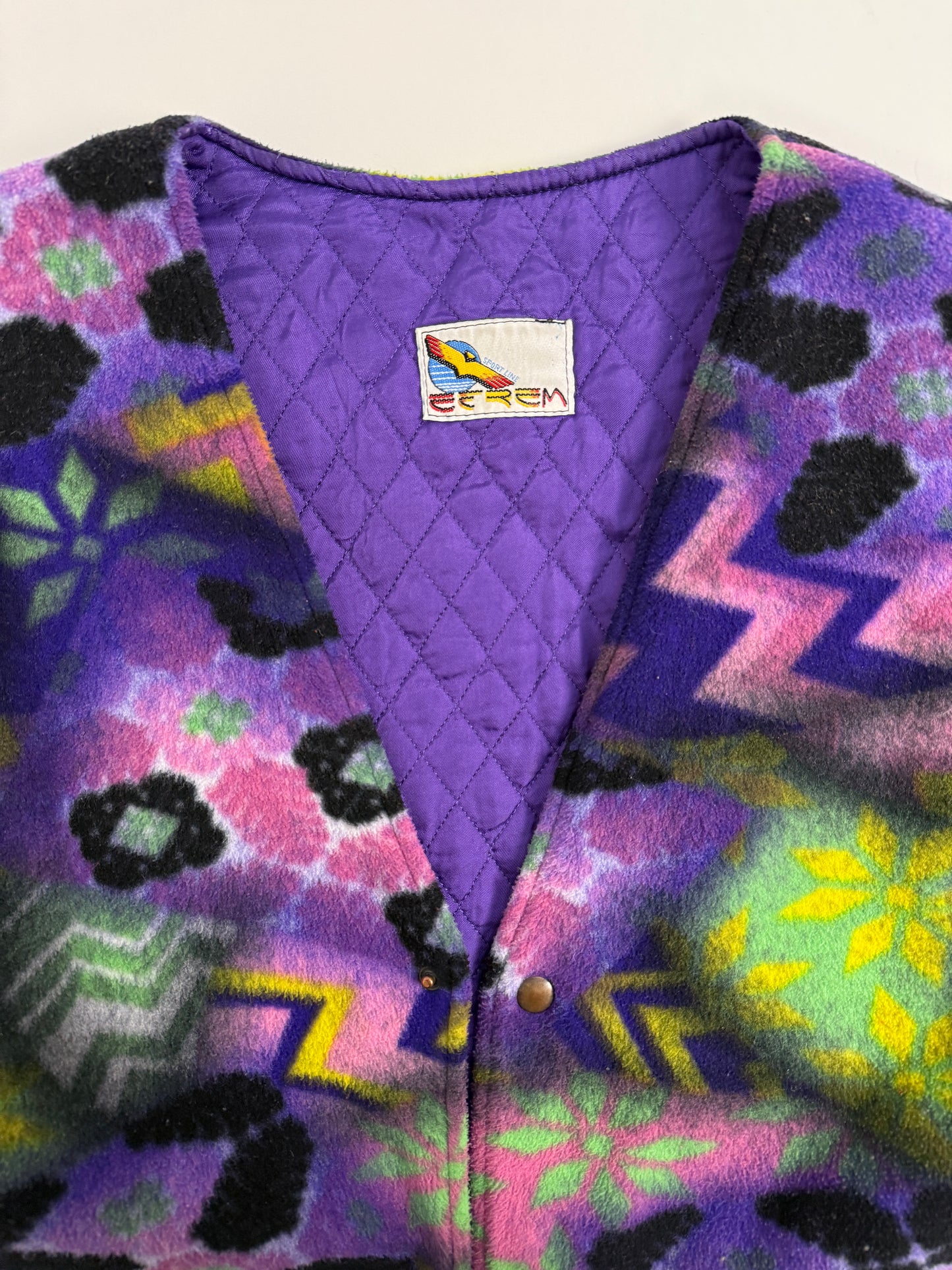 Gilet pile anni '90 - fodera trapuntata