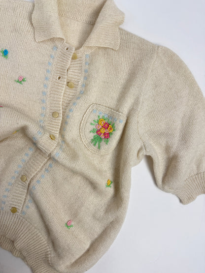 Maglioncino anni ’70 con ricami - fatto a mano
