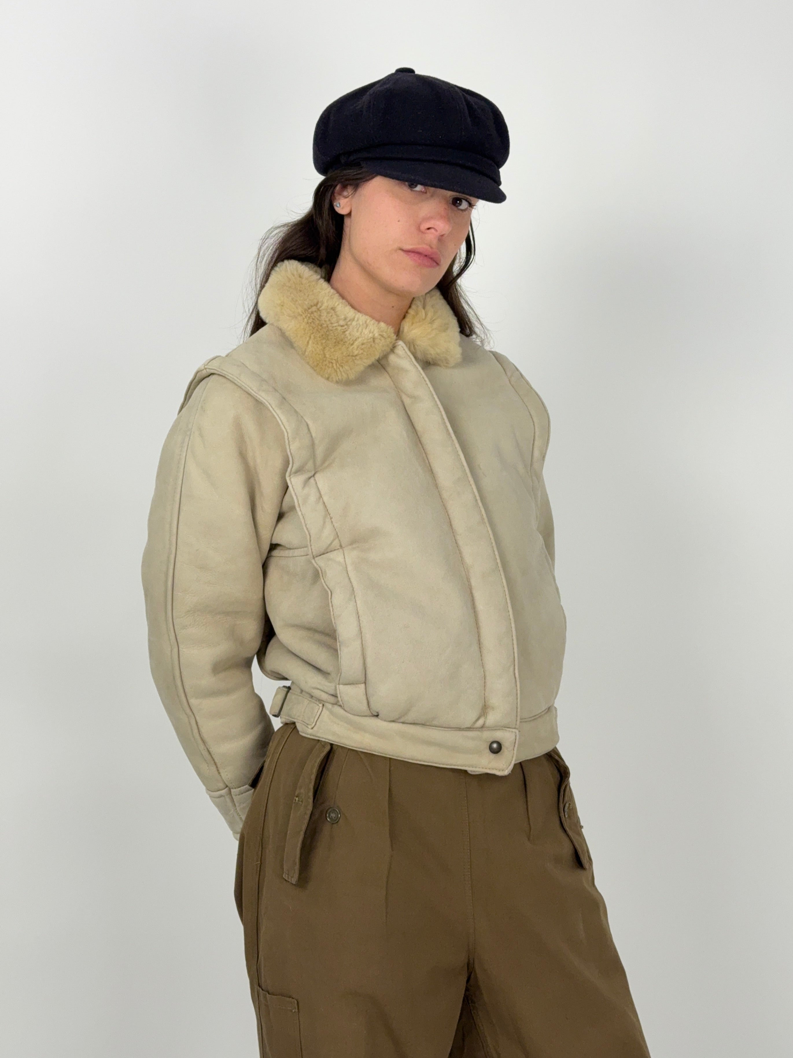 Cappotto monotone shearling anni '70