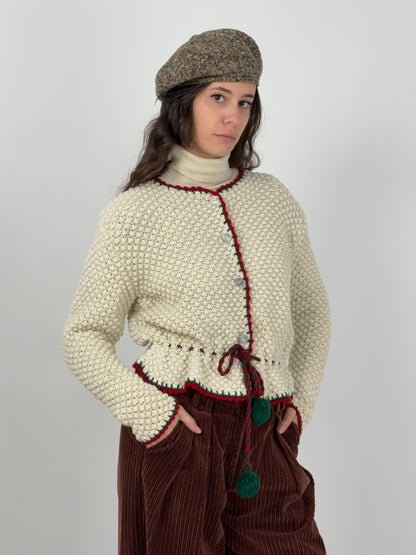 Cardigan austriaco vintage in lana – lavorazione artigianale