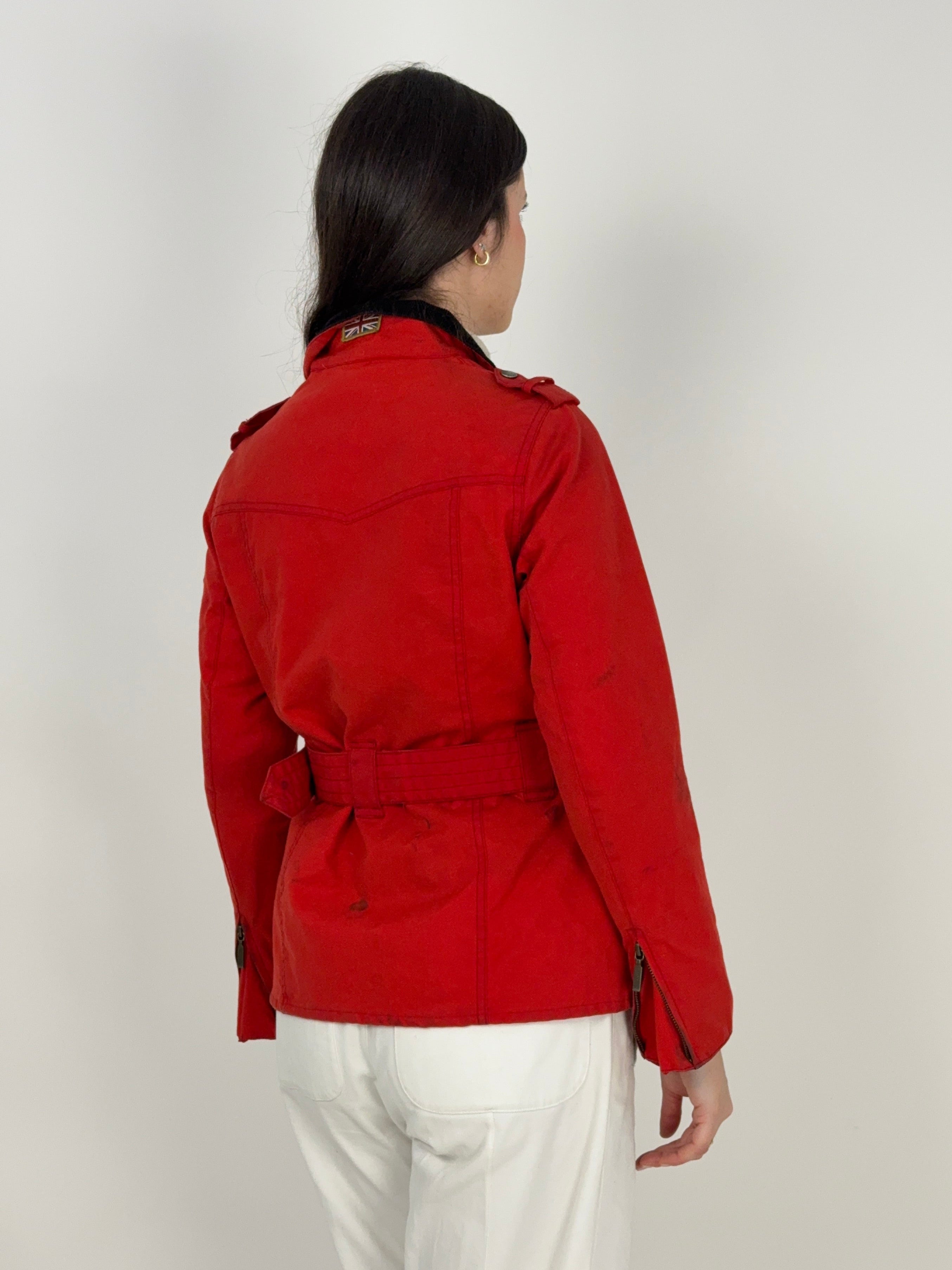 Giacca Barbour International Vintage Rossa UK10 – Wax Jacket Moto