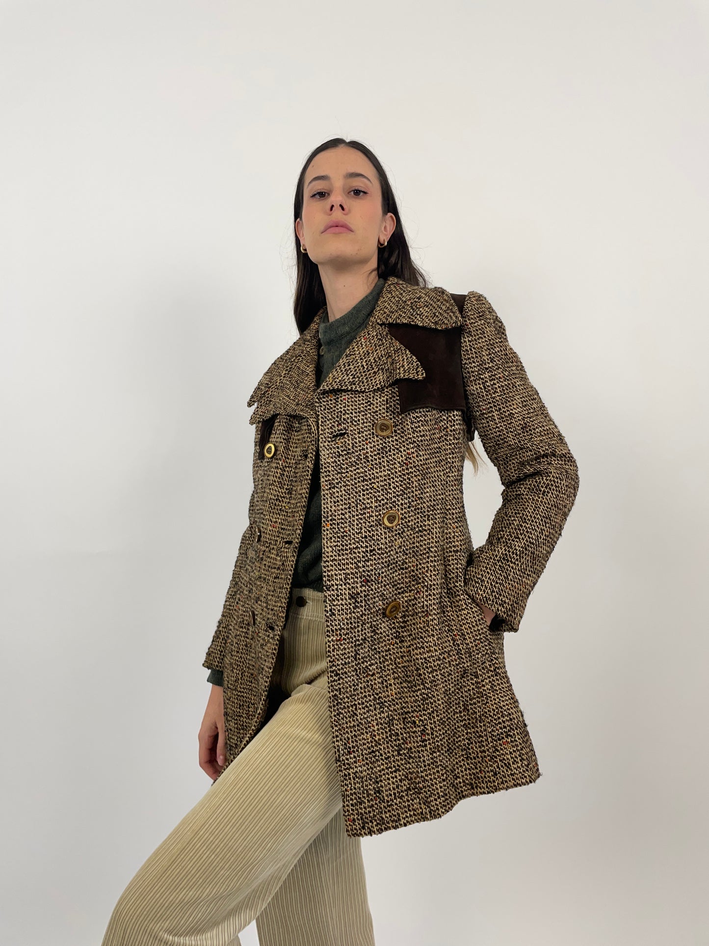 cappotto-corto-anni-70-in-tessuto-tweed-da-donna-colore-marrone