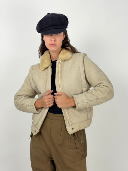 Cappotto monotone shearling anni '70